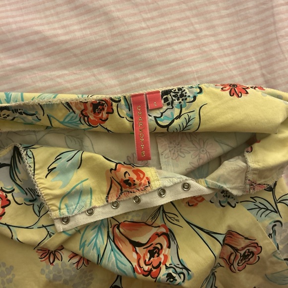 Charlotte Russe Floral Midi Skirt - Cream and Blue - Picture 2 of 4